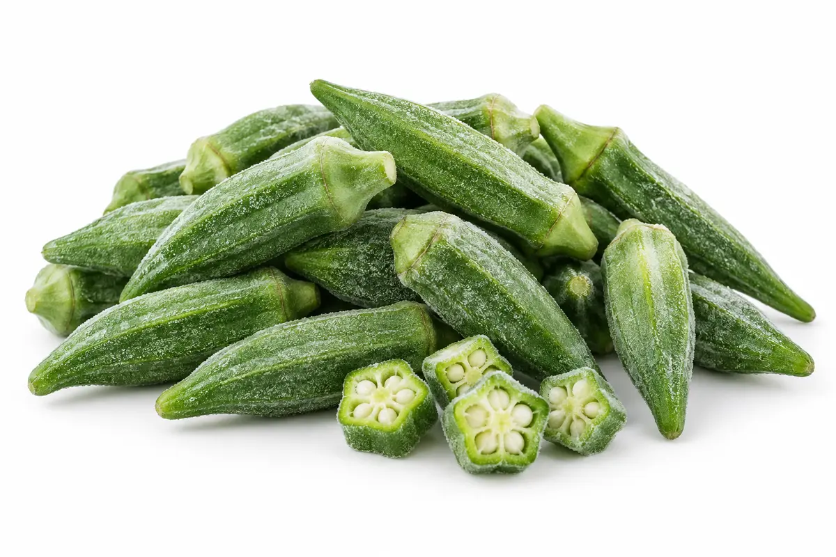 IQF frozen Egyptian okra with light frost