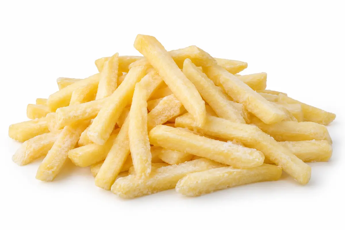 Frozen Egyptian straight-cut French fries with light frost