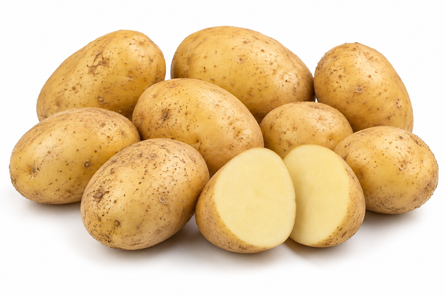 Fresh Egyptian table potatoes with light golden skin and creamy flesh