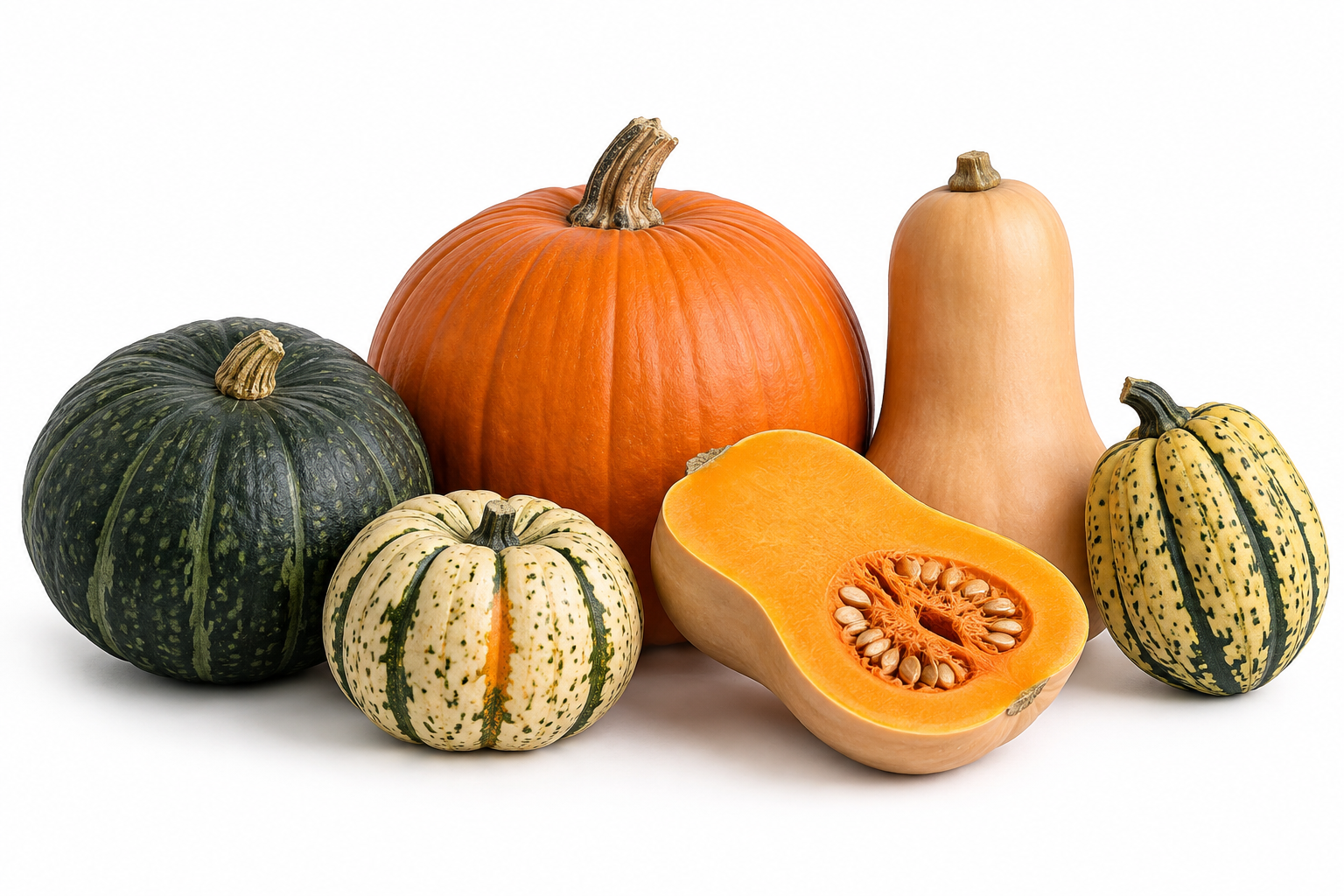 Egyptian pumpkin and winter squash varieties with fresh orange flesh