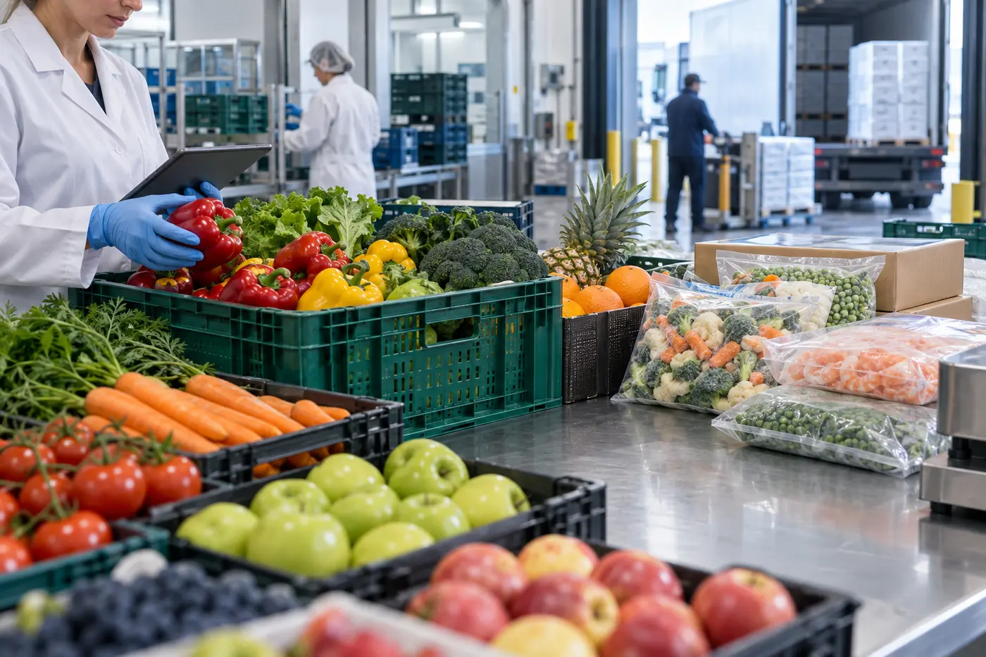 Quality inspection of fresh and frozen food products in a modern distribution facility